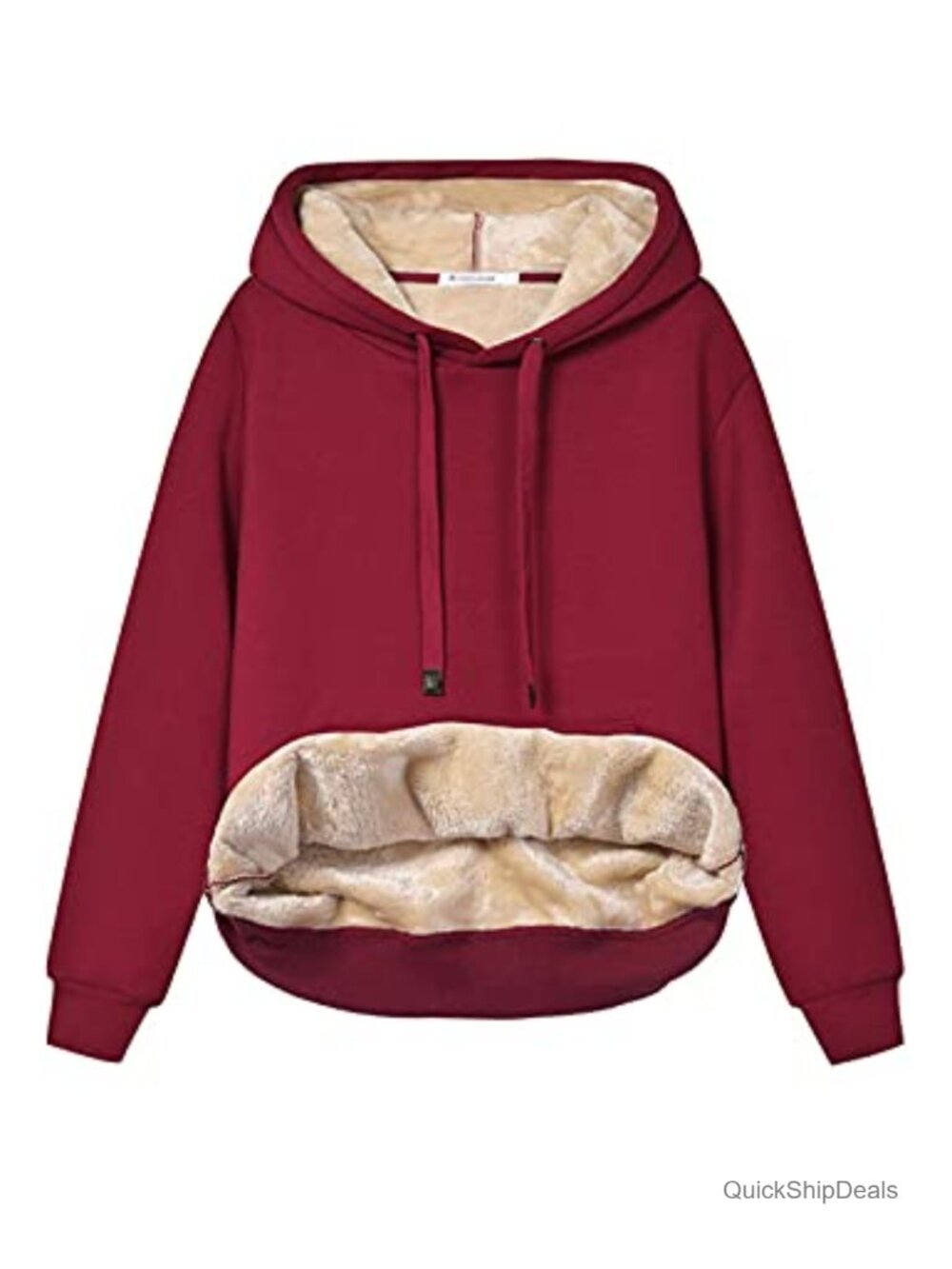 Women's Fleece Lined Hooded Sweatshirt with Pockets Sherpa